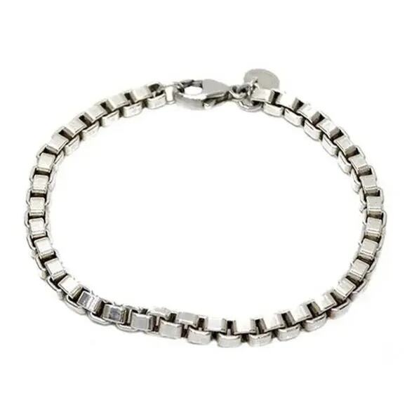 Authentic Tiffany & Co Sterling Silver Venetian Link Bracelet 7.5" - Picture 2 of 7